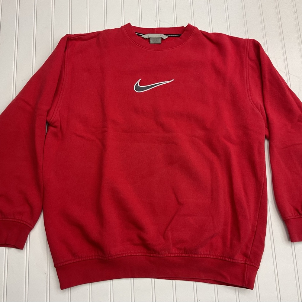 Vintage Y2K Nike Center Swoosh Crewneck Sweatshirt Red Men's Size Large